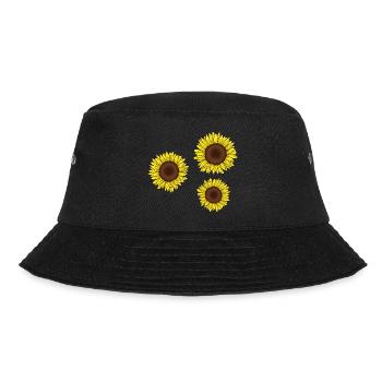Sonnenblumen - Bucket Hat - Schwarz - Vorne - Lela (165cm)