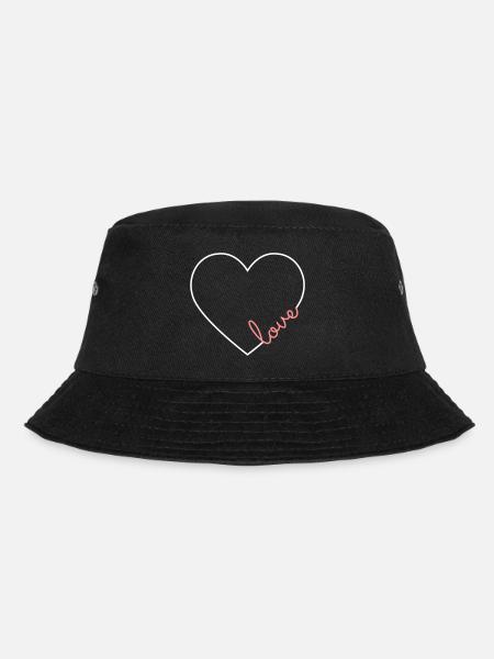 Liebe Herz Rahmen - Bucket Hat - Schwarz