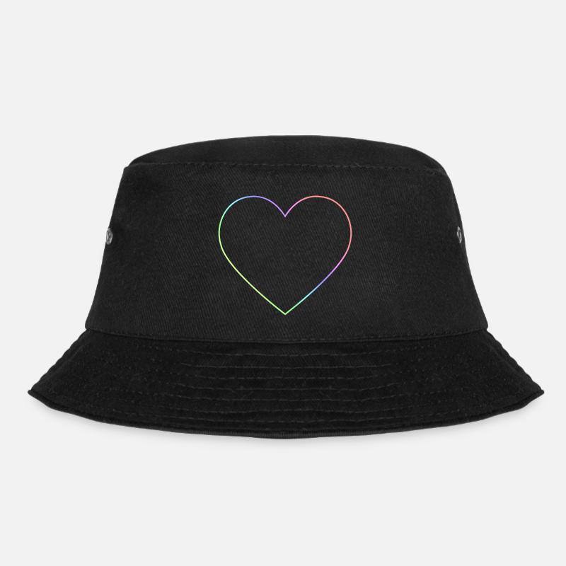 Regenbogen Herz Regenbogenherz - Bucket Hat - Schwarz