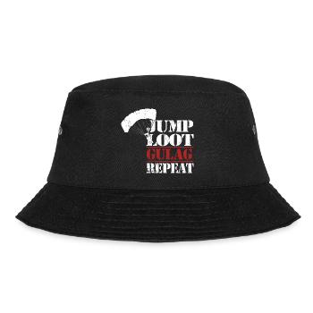 jump loot gulag repeat Warzone Gamer Nerd Geschenk - Bucket Hat - Schwarz - Vorne - Lela (165cm)