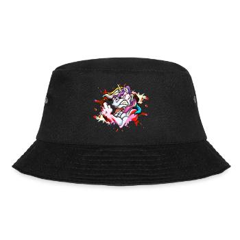 Unicorn Strong Muscles Fitness Bodybuilding Colorful - Bucket Hat - black - Front - Lela (165cm)