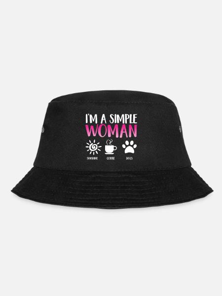I ́m a simple Woman - Sunshine - Coffee - Dogs - Bucket Hat - black