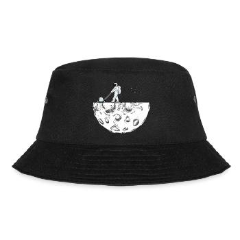 Astronaut mäht den Mond Raumfahrt Weltraum - Bucket Hat - Schwarz - Vorne - Lela (165cm)