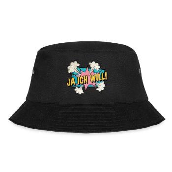 Ja ich will! Love Comic Style verliebt Geschenk - Bucket Hat - Schwarz - Vorne - Lela (165cm)