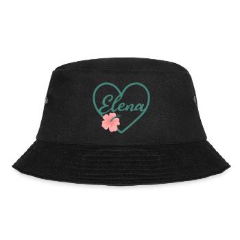 Elena Mädchenname Vorname Name Herz - Bucket Hat - Schwarz - Vorne - Lela (165cm)
