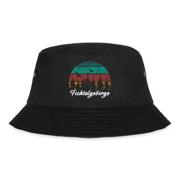 Fichtelgebirge Berg Gebirge Retro Vintage Wandern - Bucket Hat - Schwarz - Vorne - Lela (165cm)