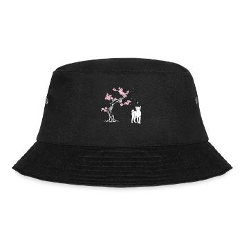 Shiba Inu Japanese Cherry Blossom Sakura - Bucket Hat - black - Front - Lela (165cm)