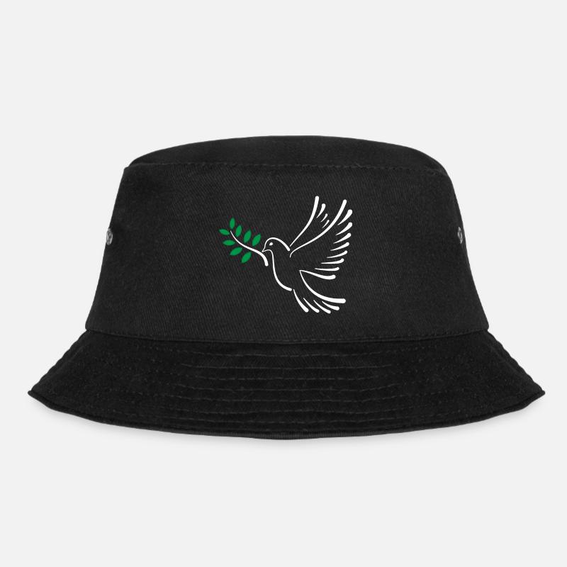 Friedenstaube - Bucket Hat - Schwarz