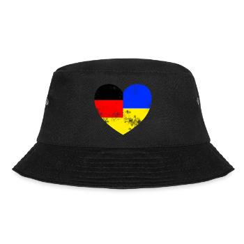 deutschland ukraine herz - Bucket Hat - Schwarz - Vorne - Lela (165cm)