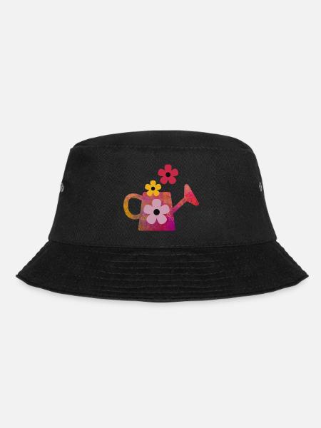Arrosoir rouge avec des fleurs - Bob - noir