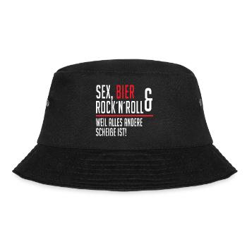 Sex Bier Rock n roll weil alles andere scheiße ist - Bucket Hat - Schwarz - Vorne - Lela (165cm)