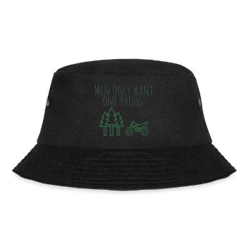 MowoT Motorrad am Wald - Bucket Hat - Schwarz - Vorne - Lela (165cm)
