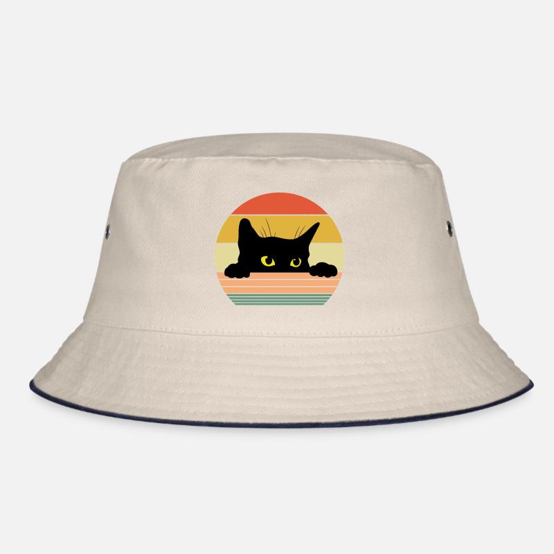 Retro Cat Bucket Hat