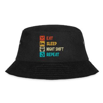 Eat Sleep Night Shift Repeat - Bucket Hat - black - Front - Lela (165cm)