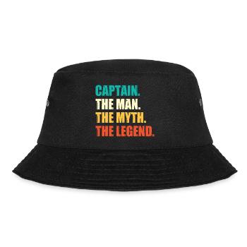 Captain The Man The Myth The Legend Sailor Sailing - Bucket Hat - Schwarz - Vorne - Lela (165cm)