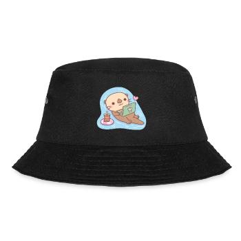 Cute Otter Chilling With Laptop Funny - Bucket Hat - black - Front - Lela (165cm)