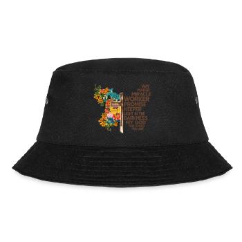 Butterfly Flower Motivational Saying Woman - Bucket Hat - black - Front - Lela (165cm)
