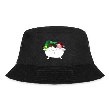 crocodile hippo bathtub christmas christmas - Bucket Hat - black - Front - Lela (165cm)