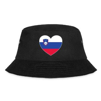 Slovenia Flag Heart - Bucket Hat - black - Front - Lela (165cm)
