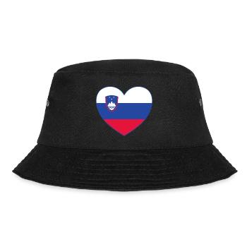 Slovenia Flag Heart - Bucket Hat - black - Front - Lela (165cm)
