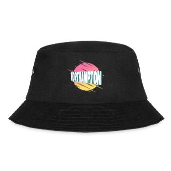 Northampton England Großbritannien Stadt Schrift - Bucket Hat - Schwarz - Vorne - Lela (165cm)