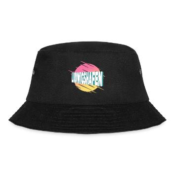 Ludwigshafen Deutschland Schrift Vintage Retro - Bucket Hat - Schwarz - Vorne - Lela (165cm)