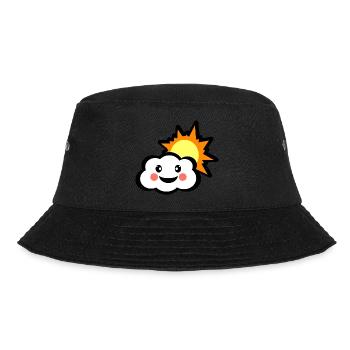 Glückliche Wolke und strahlende Sonne - Bucket Hat - Schwarz - Vorne - Lela (165cm)