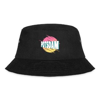 Potsdam Deutschland Stadt Schrift Vintage Retro - Bucket Hat - Schwarz - Vorne - Lela (165cm)