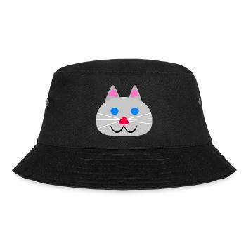 Cute cat face - Bucket Hat - black - Front - Lela (165cm)