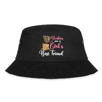 Yorkshire Terrier Yorkie Hund Geschenk - Bucket Hat - Schwarz - Vorne - Lela (165cm)
