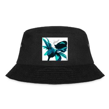 Teal Magic Flower Print - Bucket Hat - black - Front - Lela (165cm)
