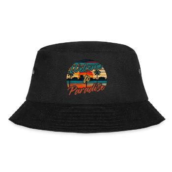 Welcome to paradise vintage sunset palm trees - Bucket Hat - Schwarz - Vorne - Lela (165cm)