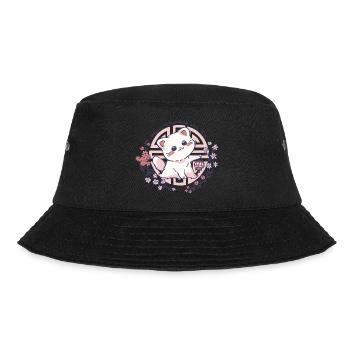 Vietnamesisches Neujahr Katze Blumen I Geschenk - Bucket Hat - Schwarz - Vorne - Lela (165cm)