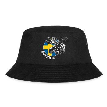 SVERIGE Elch Schweden Tier Wildnis Wilsigns - Bucket Hat - Schwarz - Vorne - Lela (165cm)
