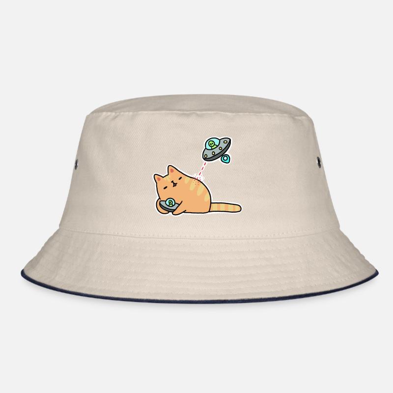 Katze mit UFOs Bucket Hat