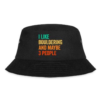 I Like Bouldering And Maybe 3 People Climbing Boul - Bucket Hat - Schwarz - Vorne - Lela (165cm)