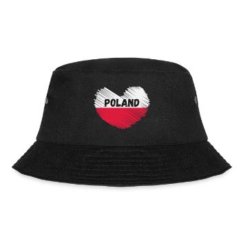 Polen Flagge in Herzform - Bucket Hat - Schwarz - Vorne - Lela (165cm)