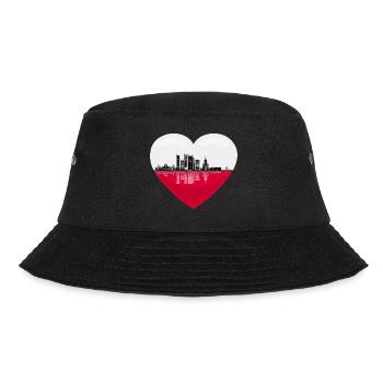 Polen Flagge in Herzform Warschau - Bucket Hat - Schwarz - Vorne - Lela (165cm)