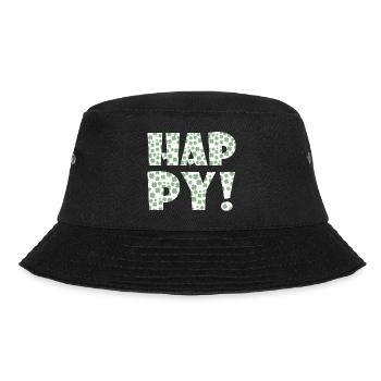 happy - Bucket Hat - Schwarz - Vorne - Lela (165cm)