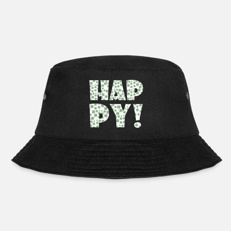 happy - Bucket Hat - Schwarz