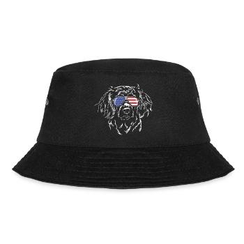 DEUTSCHER WACHTELHUND Amerika Fahne Wilsigns - Bucket Hat - Schwarz - Vorne - Lela (165cm)