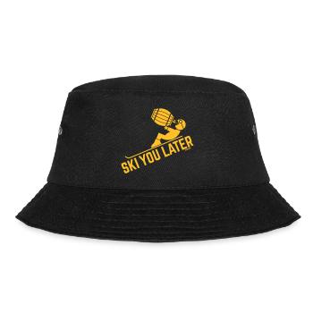 Ski You Later (Après-Ski / Bierfass / Biertrinker) - Bucket Hat - Schwarz - Vorne - Lela (165cm)