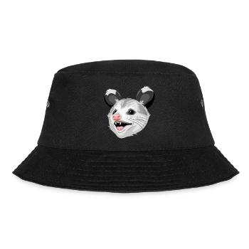 Opossum-Kopf - Bucket Hat - Schwarz - Vorne - Lela (165cm)
