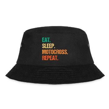 Eat Sleep Motocross Repeat Dirt Bker Motorcycle En - Bucket Hat - Schwarz - Vorne - Lela (165cm)