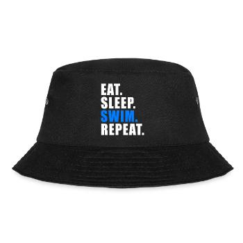 EAT SLEEP SWIM REPEAT Swimming Lifeguard Schwimmer - Bucket Hat - Schwarz - Vorne - Lela (165cm)