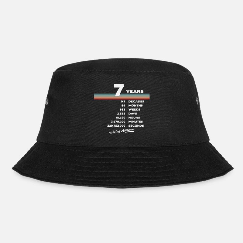 7ème Anniversaire Millésime 7 ans Rétro 84 Mois - Bob - noir
