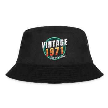 Vintage 1971 Hemd für Männer Frauen 52 Jahre 52. - Bucket Hat - Schwarz - Vorne - Lela (165cm)