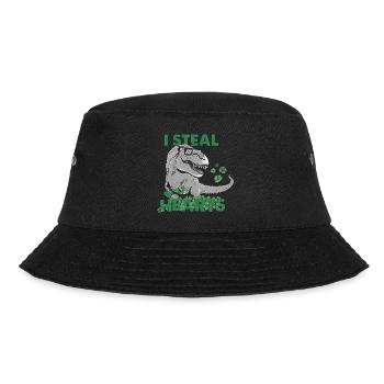 I Steal Hearts Trex Dino Baby Boy St Patricks Day - Bucket Hat - black - Front - Lela (165cm)