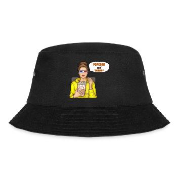 Popcorn Is Cheaper Than Therapy Cinema Fan - Bucket Hat - black - Front - Lela (165cm)