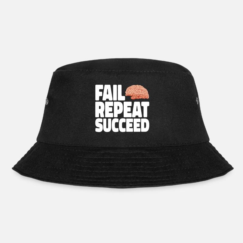 Fail into Succeed white - Bucket Hat - black